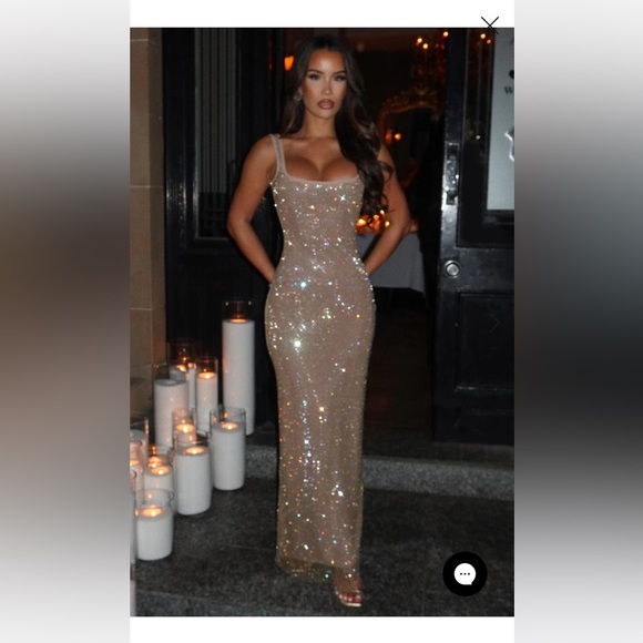 NWT PETRA MAXI DRESS - GOLD - Picture 1 of 7